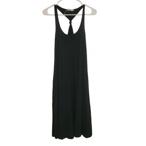 Pure DKNY Black 100%Cotton Racerback Knot‎ Sleeveless Dress Small Casual Staple